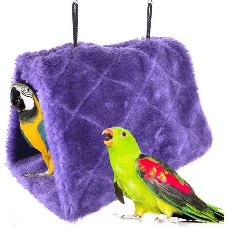 Nichoir douillet d'hiver pour oiseaux, abri suspendu avec hamac, cage à pinsons, cachette moelleuse et confortable pour hamsters, perroquets, aras, perruches ondulées, perruches éclectus, calopsittes, (1/5)