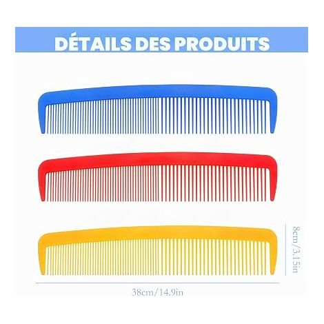 Giant Wide Tooth Combs Halloween Hair Styling Accessories Party Carnival Hairdressing Tools 37.8 x 8 cm Supplies for Women and Clowns (1/4)