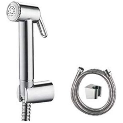 Pommeau de douche mural avec support et tuyau flexible, pulvérisateur haute pression pour salle de bain, embout anti-calcaire et réglage facile du jet (1/5)