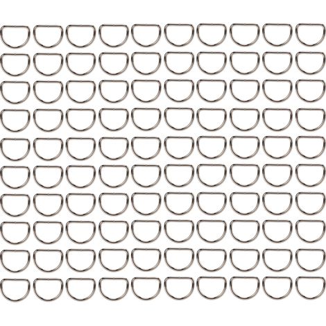 Lot de 100 anneaux lourd usage collier pour chien forme pinces pour animal de compagnie poitrine sangle en métal 3.8 25 20 mm 0.15 0.1 0.8 pouce (1/5)
