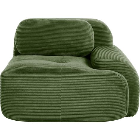 Canapé d'angle modulable - Velours côtelé - Vert - 104x103x70 cm - 18.2 kg - Accoudoirs courbés - Antidérapant (1/5)