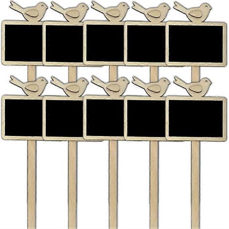 Tableau noir en bois avec motif d'oiseau lot de 10 étiquettes pour plantes (1/4)