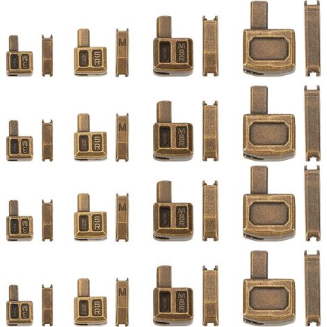 16 kit de Réparation de Fermeture Éclair 4 taille Goupille D'Insertion de Fermeture à Glissière en Métal Loquet de Fermeture à Glissière pour Veste Manteau à Capuche Tente Bronze Antique (1/5)
