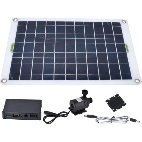 Kit de Pompe à Eau Solaire, Panneau 50W 800L/h 12V à Faible Bruit DC Pompe de Bassin Solaire en Plastique de Silicone Durable pour Jardin (1/5)