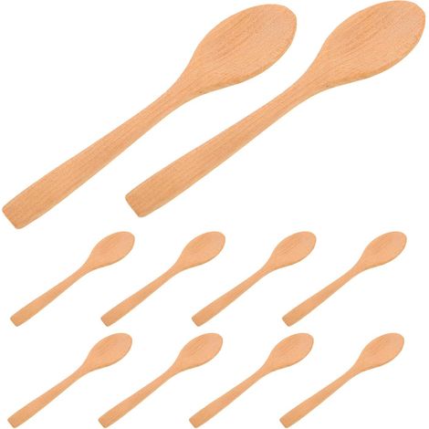 UKCOCO 10pièces Cuillère Bois Miel Petite pour Condiments Café Sel (1/5)