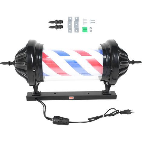 Enseigne lumineuse LED vintage pour salon de coiffure, pôle tournant extérieur, barber shop, 220V, prise UE, style rétro (1/5)