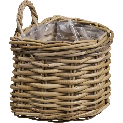 Cesta Keli in kubu rattan naturale con manico 37×23×27 cm (1/4)