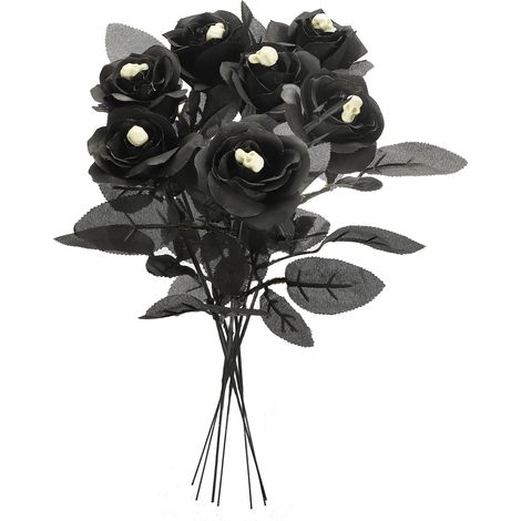 Flexible künstliche Rosen in Totenkopfform – realistische Dekoblumen für Halloween-Partys (1/3)