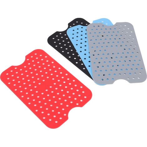 Set mit 4 wiederverwendbaren Silikon-Kochmatten für Heißluftfritteusen, hitzebeständig und lebensmittelecht, mit Magnetverschluss. (1/5)