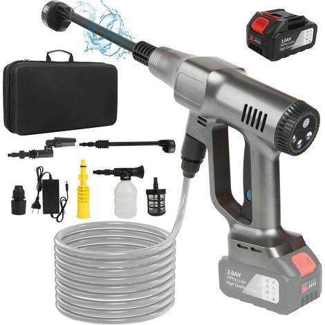 Nettoyeur haute pression 200 bars 3500W 18V sans fil avec 1 batterie, pistolet de lavage 6 en 1 pour voiture et extérieur (1/5)