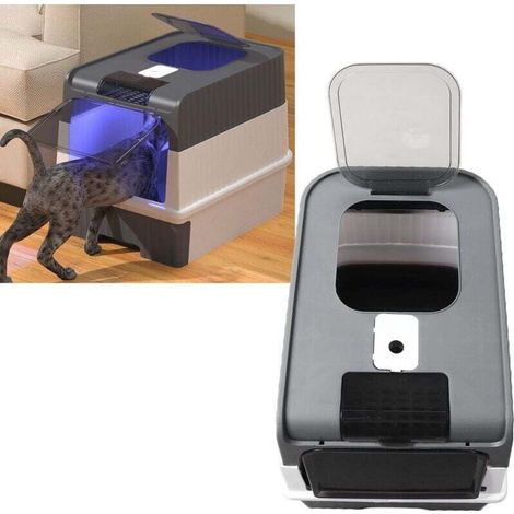 Large cat litter box with odor control, portable drawer design, spacious indoor area, spill-proof (1/4)