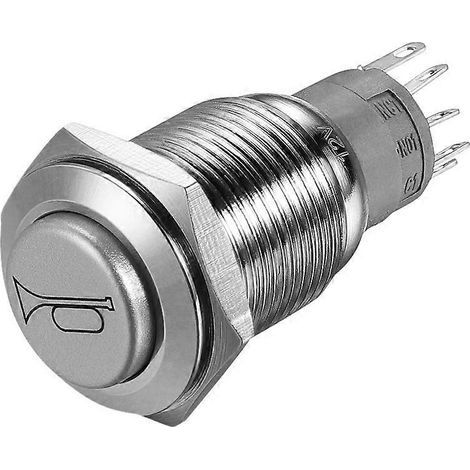 Interrupteur marche/arrêt WINOMO 12V 16mm pour éclairage LED, bouton de réinitialisation, bouton-poussoir momentané en métal, interrupteur de klaxon pour voiture, bateau, moto, bricolage (1/4)