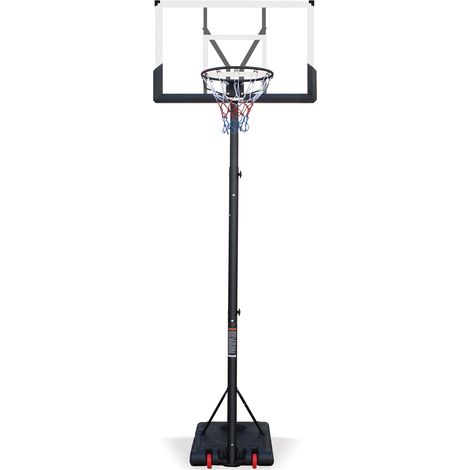 Höhenverstellbarer Outdoor-Basketballkorb mit Räderbasis, schwarz-weiß (1/5)