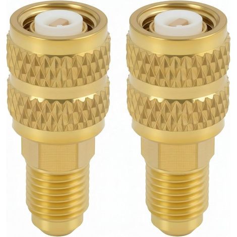 SAE-Adapter (Innengewinde) für R410a, Messingadapter 5/16" (Innengewinde) auf 1/4" (Außengewinde) für R22, Mini-Split- und Klimaanlagen-Anschluss, 2-teiliges Set (1/5)