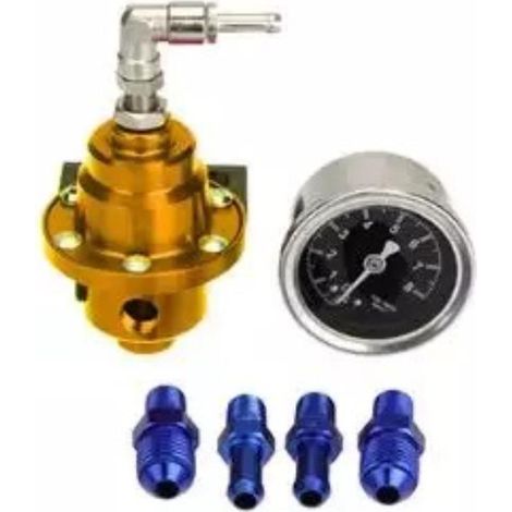 AGE Régulateur de pression de carburant réglable du manomètre de carburant automobile haute performance or (1/4)