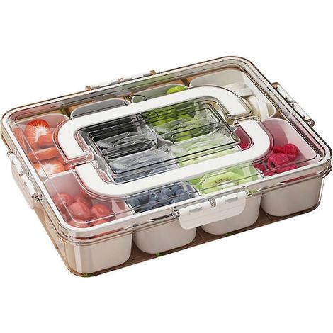 Boîte de conservation alimentaire à compartiments multiples, récipient alimentaire transparent pour réfrigérateur, boîte de conservation alimentaire en plastique B (1/5)
