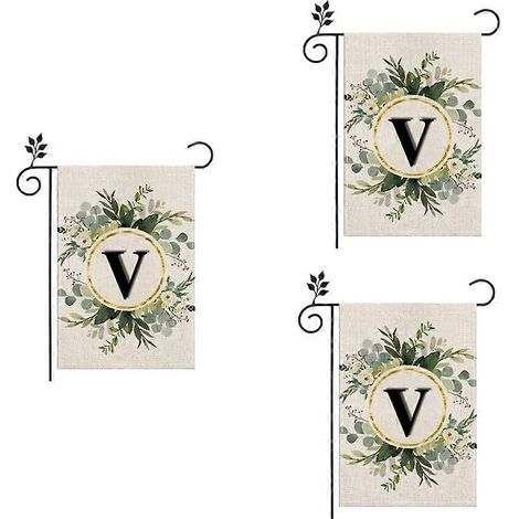 V Leinen-Gartenflagge, doppellagig, doppelseitige Buchstaben