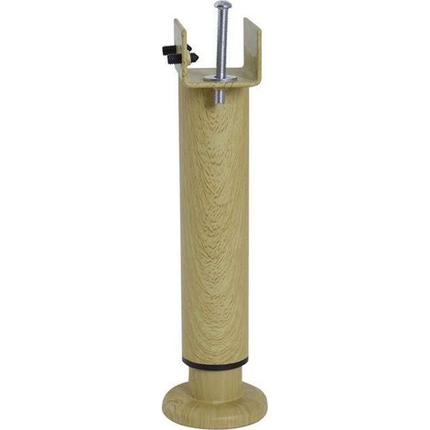 Pied de lit réglable rond BAR PLUS acier finition bois Ht. max 30 x Diam. 5.8 cm (1/2)