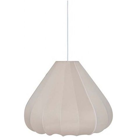 Luminaire suspension en forme de poire nervurée, coloris beige - Diamètre 49 x Hauteur 119 cm (1/4)