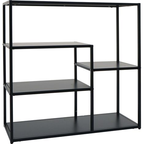 étagére HWC-P98, étagére de salon, étagére sur pied, style industriel en métal, 80 x 80 x 30 cm - no (1/5)