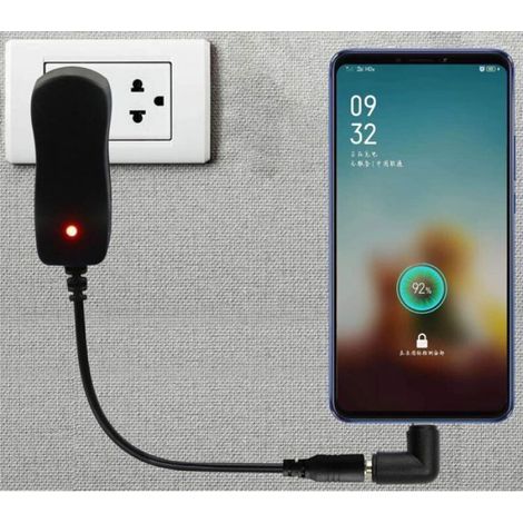 2 adaptateurs USB Type C 90° mâle vers DC 5.5x2.1mm, alimentation 5V pour appareils USB-C.