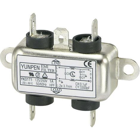Filtre antiparasite Yunpen 530105 250 V/AC 1 A 3.7 mH (L x l x H) 44 x 48.7 x 18 mm 1 pc(s) (1/2)