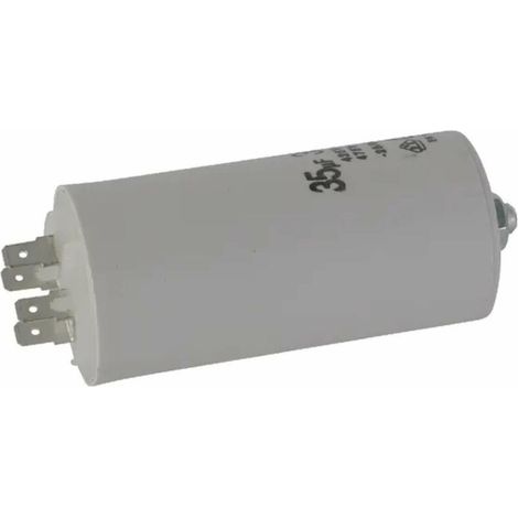 Condensateur de démarrage universel 35µF 450V Ø45mm longueur 95mm fixation M8 4 cosses Permanent Moteur Appareils Electriques Ménagers Pompe Volet roulant Connecteur