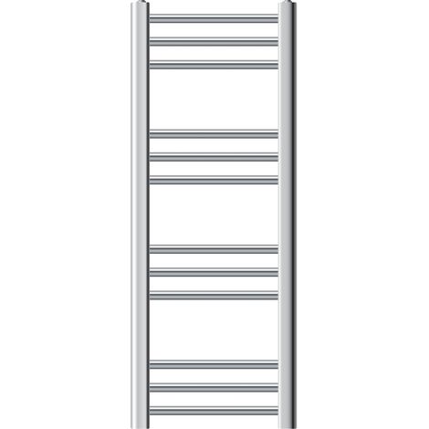 ECD Germany Radiatore Sahara Scaldasalviette Moderno Per Bagno - 300 X 800 mm - Cromato-  Acciaio - Dritto con Chiusura Laterale - Radiatore Scaldasalviette Asciugamani Riscaldamento Non Elettrico