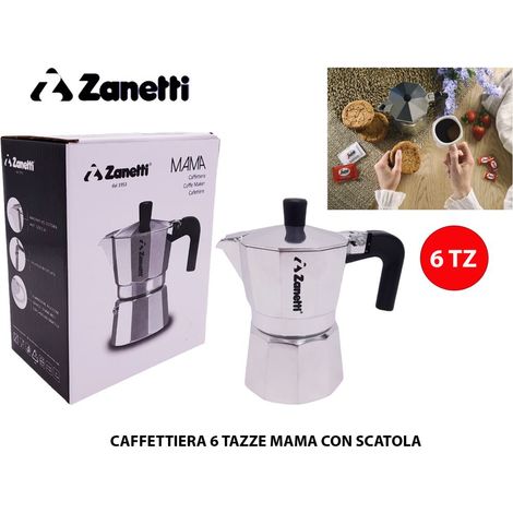 Macchinetta Caffè Moka Caffettiera Express in Alluminio Mama 6 Tazze