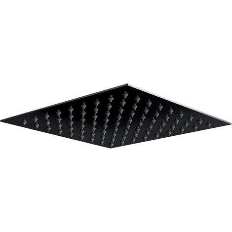 Orbit Noire Square Fixed Shower Head 300mm x 300mm - Stainless Steel/Matt Black (1/2)