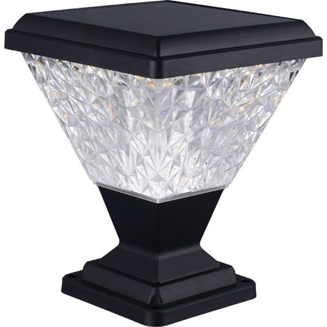 Applique Solaire Extérieur 225mm Carrée, Lampe de Colonne Étanche IP65, Luminaire Décoratif d'Ambiance pour Jardin, Cour et Pelouse (1/4)