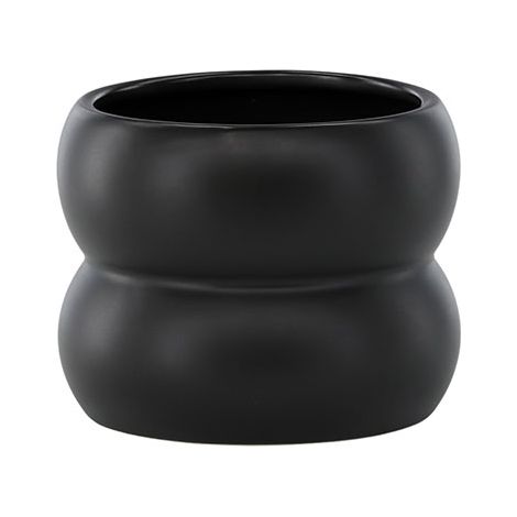 Dapne Blumentopf matt schwarz.