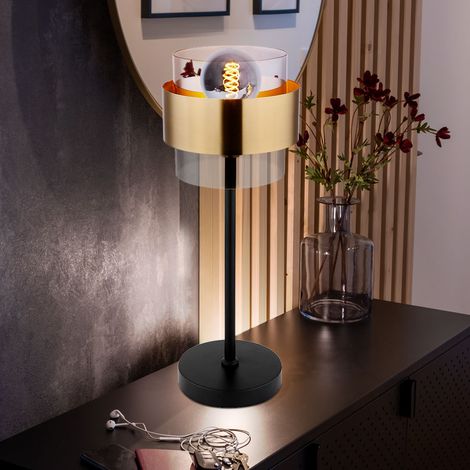 Globo - lampada da tavolo - Milley - ottone nero - vetro - Ø 18cm (1/5)