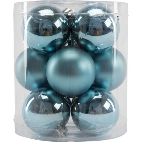 TrendLine Weihnachtskugeln bruchfest 12 Stück 6 cm Ø dämmerungsblau Weihnachten (1/3)