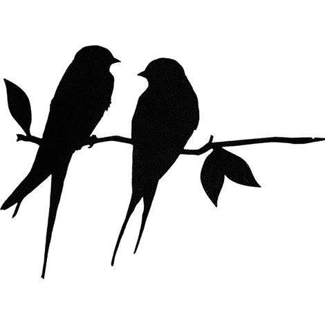 Sollbry Silhouette d'oiseau en fer forgé noir pour décoration d'arbre de jardin (1/5)