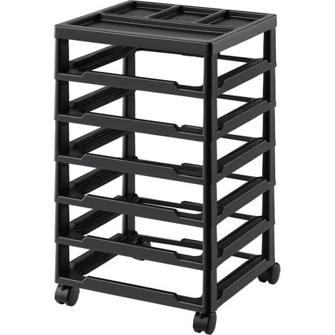 Chariot de rangement 6 niveaux, organisateur de bureau pour scrapbooking et loisirs créatifs, cadre seul en PP avec roulettes (1/5)