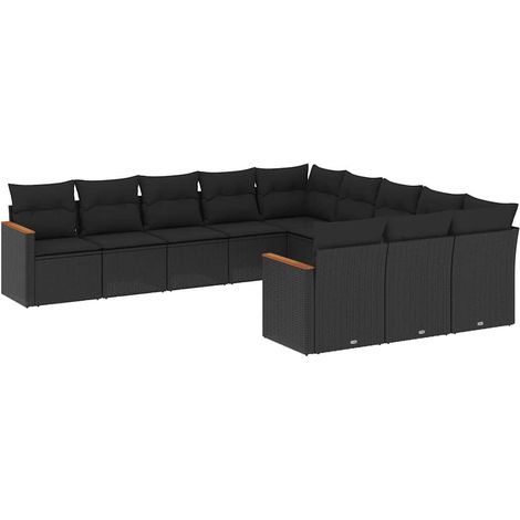 Maison Exclusive - Patio Sofa Set 11 plaza Black (1/5)