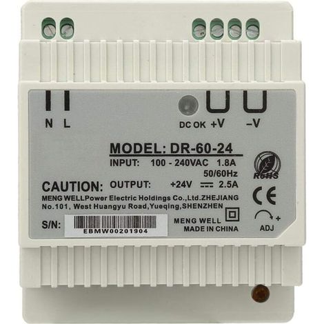 DR-60-24 60W 24V AC/DC Schaltnetzteil für einzelne DIN-Schiene (1/4)