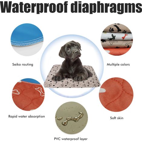 Tapis imperméable réutilisable pour animaux, coussin absorbant PVC lavable, protection anti-urine triple couche, gris os 40x60 cm (1/5)