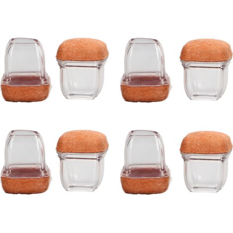 8 Pièces Embouts de Pieds de Chaise Transparents TPE Résistants à l'Usure, Petite Taille Forme Carrée, Protège-Sol pour Table et Tabouret (1/5)