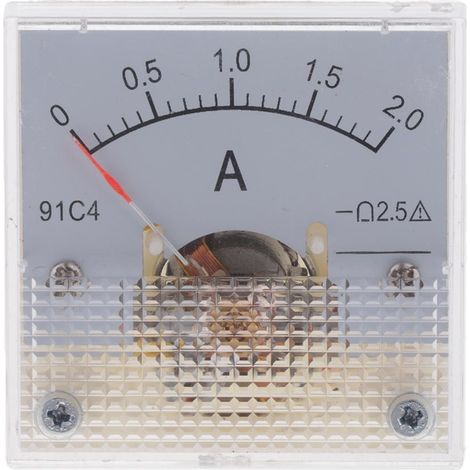 Ampèremètre analogique à compteur CC Ampèremètre jauge de courant 2,5% 0-2A (1/5)