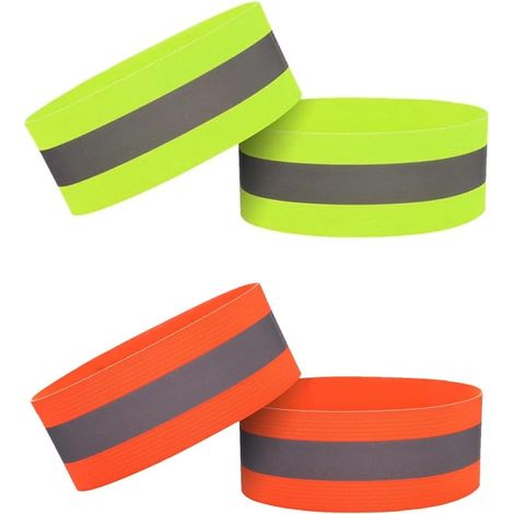 4 Pièces Brassard Haute Visibilité, Brassards Vélo Réfléchissants, Brassards Portables Réfléchissants, pour Cyclisme, la Course À Pied, Bandes Réfléchissantes Bras Ou de Cheville (1/5)