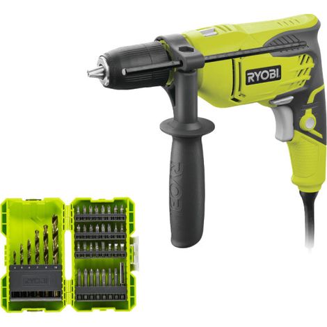 Confezione RYOBI - Trapano a percussione RPD500-GC - 500W - Valigetta antiurto impilabile RAK38SDD 38 accessori per la f (1/3)