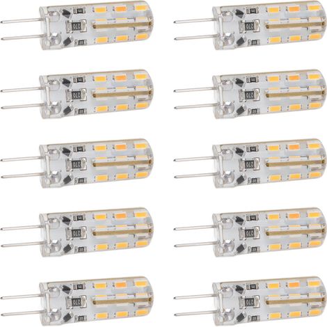 Packung mit 10 G4 1,5W DC12V warmweiß 3000K 110lm zweipolige LED-Lampen für Schrank- und Hofbeleuchtung. (1/5)