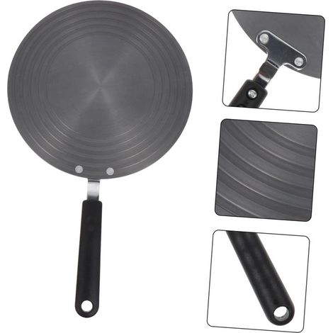 Piano di lavoro da cucina termoconduttivo di 24 cm di diametro, adatto a piani cottura a gas e a induzione, con pratica maniglia per il trasporto. (1/5)