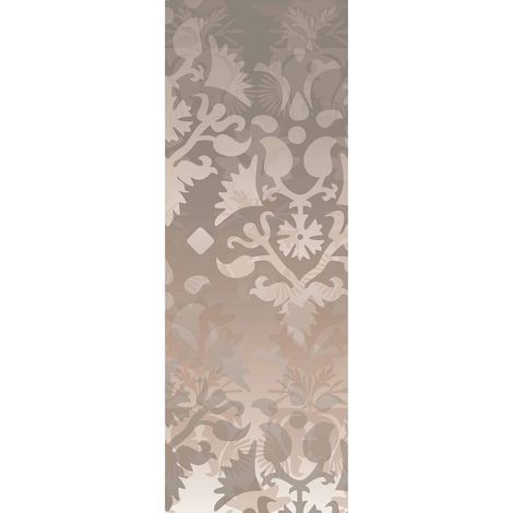 Papier peint panoramique vertical baroque moderne | Tapisserie panoramique gris & beige ornement pour salon | Papier peint panoramique idéal couloir - 280 x 100 cm (1 pièce) (1/2)