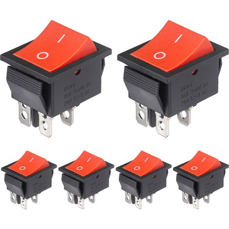 6 Interrupteur à bascule,4 broches,DPST,ON-OFF,16A 250VAC,bateau,appareil électroménager (1/5)