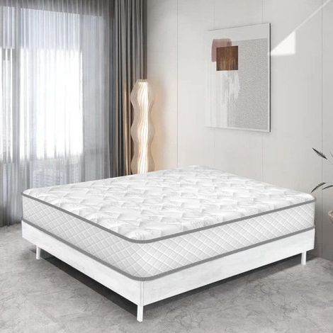 Matelas 140x190 Memoire de Forme, 28 cm d’Épaisseur, Hybride Mousse & Ressorts Ensachés, 9 Zones de Confort, Hypoallergénique (1/5)