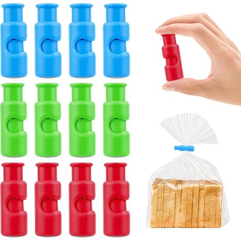 12 Pcs Pince Sachet Alimentaire à Fermeture Hermétique, Pince Alimentaire Sachet en Plastique Réutilisables pour sacs alimentaires une conservation optimale des aliments snacks, chips, pain (1/5)