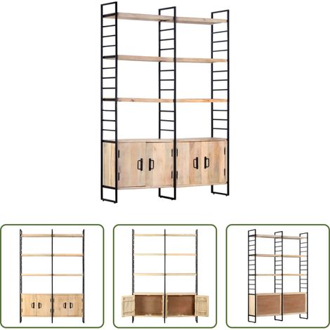 vidaXL Étagères en bois - Bibliothèque à 4 niveaux 124x30x180 cm Bois de manguier massif (1/5)